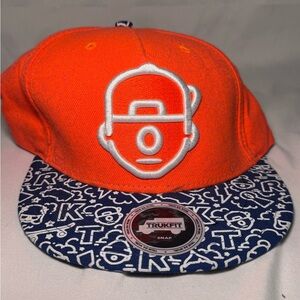 Lil Wayne Trukfit Truk Da Wurl SnapBack Hat Orange & Royal Blue Wool Blend Cap